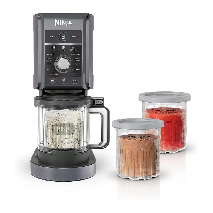 Aparat për Akullore Ninja CREAMi Deluxe NC502EU, 800W, 10 Programe, 2 Enë nga 709ml - Zezë/Argjend - 6