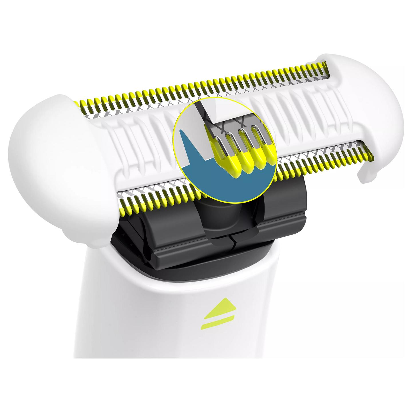 Teh zëvendësues për makinë rroje Philips OneBlade QP229/52 / SkinProtect / 2 Anë Prerëse / Wet & Dry / IPX7 / 2 Copë - Bardhë/Gjelbër - 4