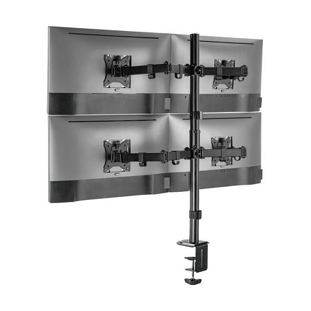 Mbajtëse për Monitor Equip 650159 / 4 Monitorë / 17"-32" / 36kg / Gas Spring / Clamp-Grommet / Tilt ±45° / Swivel ±90° - Zezë - 3