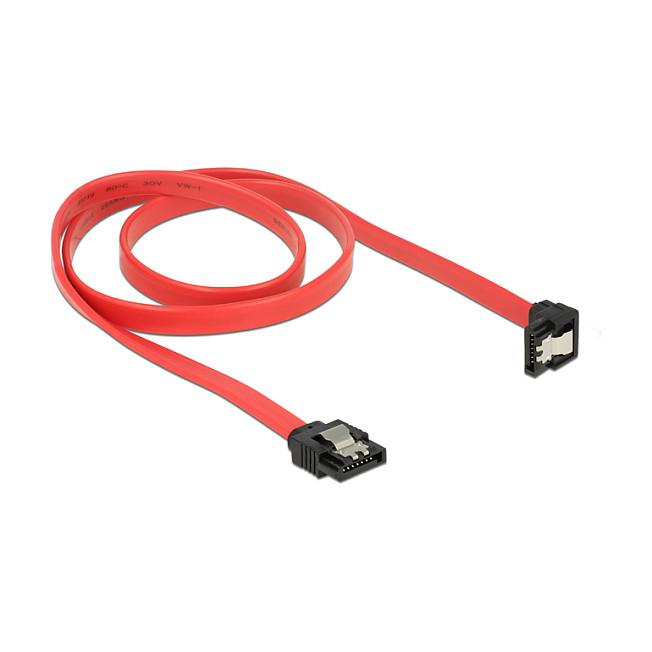 Kabllo SATA DeLOCK 83980, SATA 6 Gb/s, drejt në kënd poshtë, 70 cm - Kuqe/Zezë - 2
