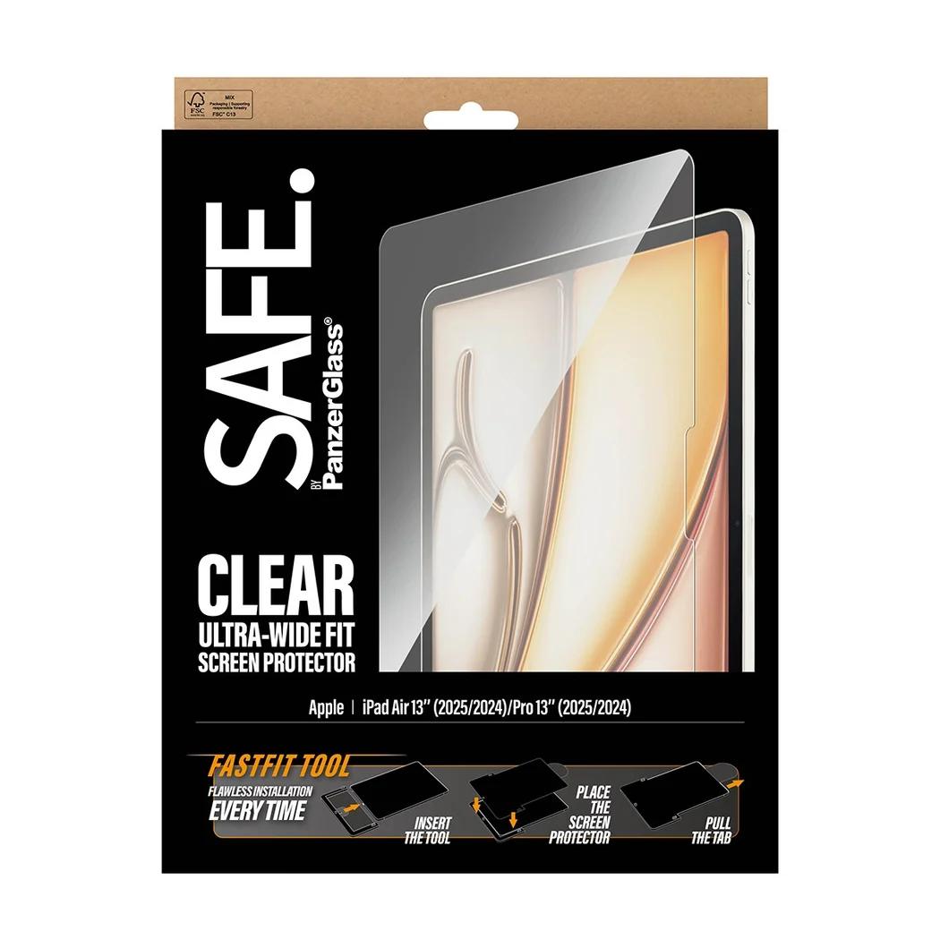 Mbrojtës Ekrani PanzerGlass SAFE / iPad Air 13" / iPad Pro 13" / Xham i Temperuar / Ultra-Wide Fit / FastFit - Transparente - 5