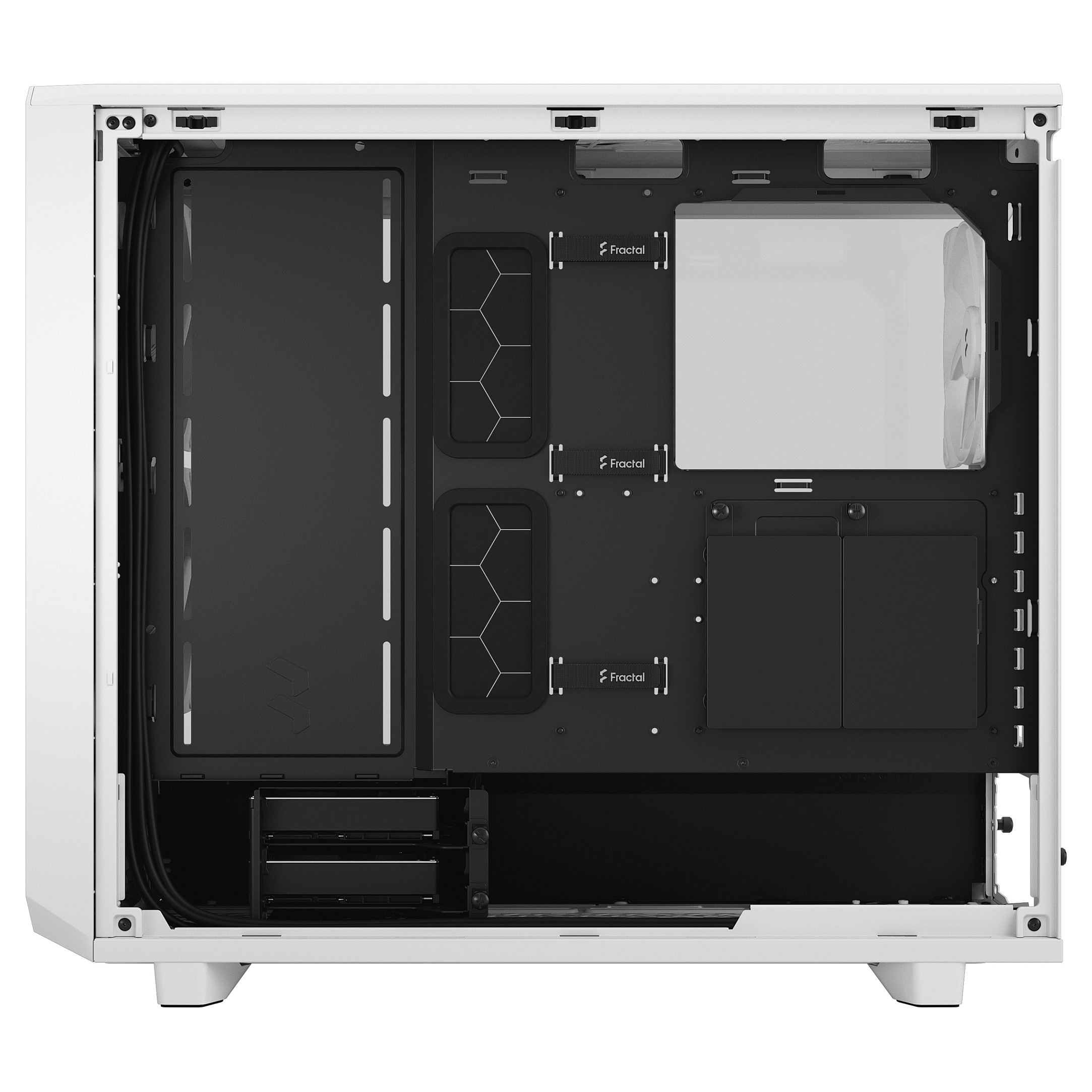 Kasë PC Fractal Design Meshify 2 Lite / Midi Tower / E-ATX + ATX / 2x 140mm + 1x 140mm Fan / Tempered Glass - Bardhë - 7