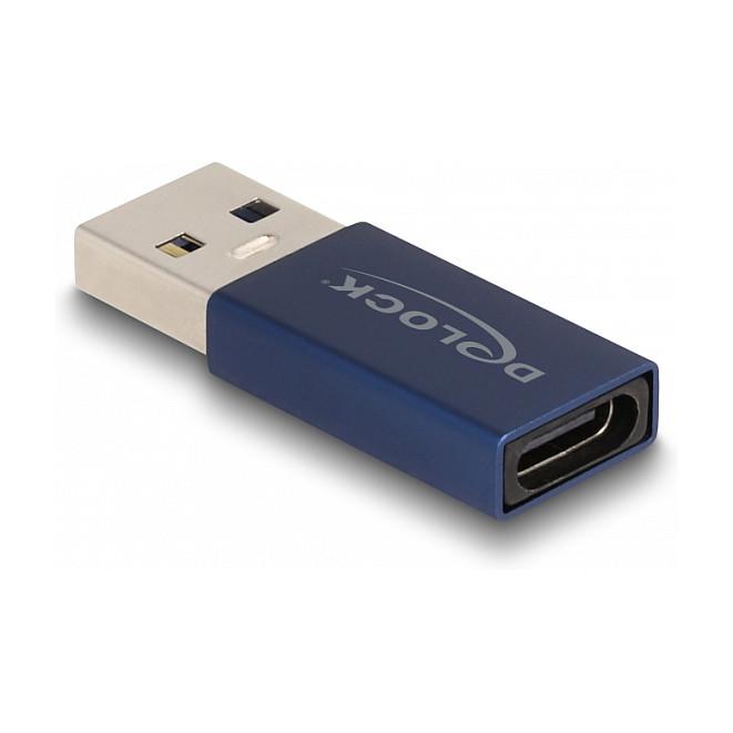 Adapter USB DeLOCK 60049, USB-A Mashkull në USB-C Femër, USB 10Gbps, Aktiv, VIA VL162, 900mA - Blu - 2