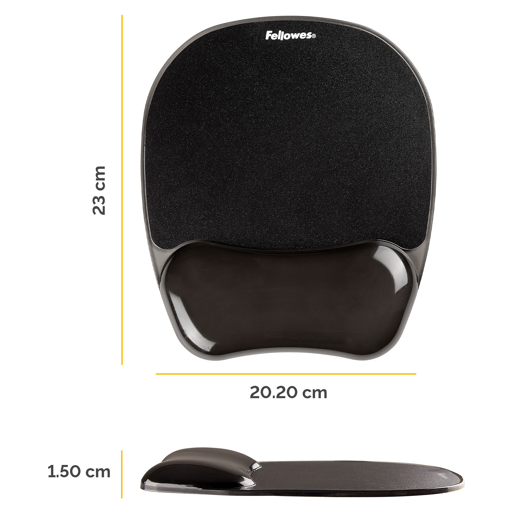 Mauspad Fellowes 9112101 202x230mm me Mbështetëse Xheli për Kyç – Zezë - 2