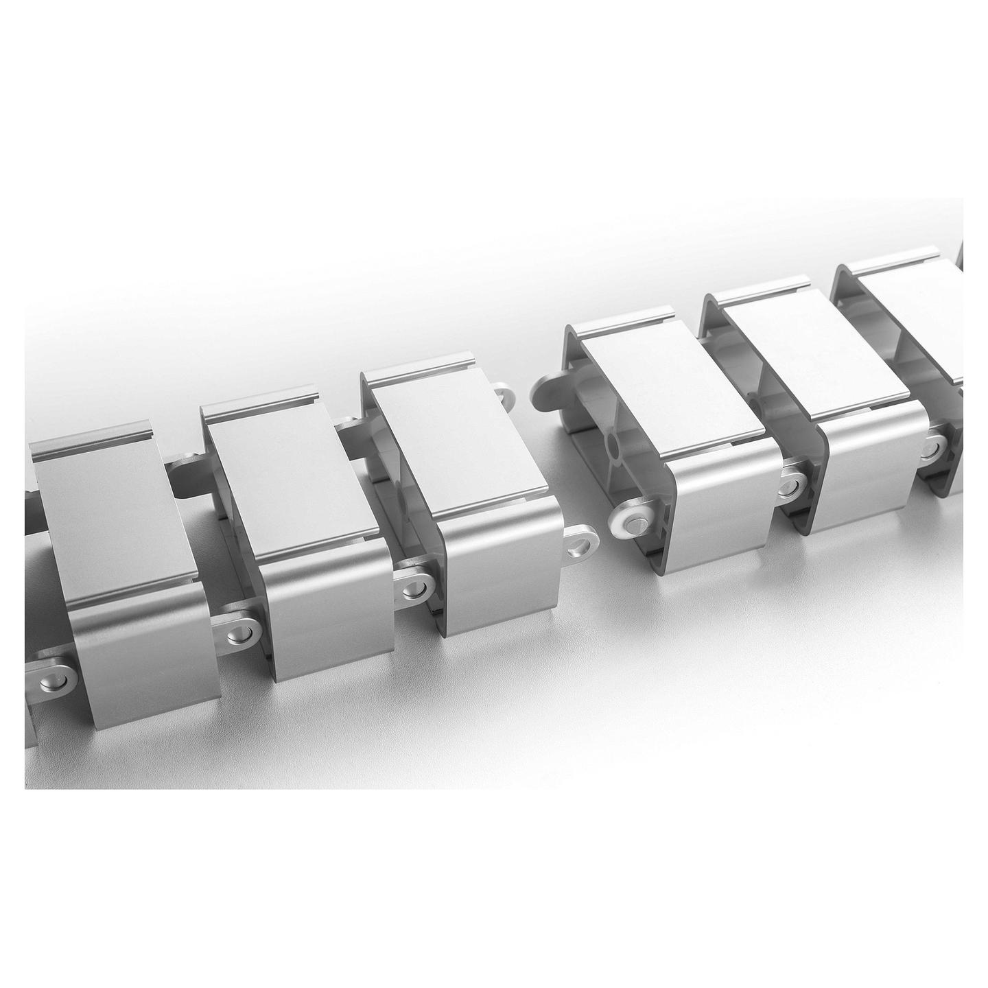 Organizues Kabllosh DIGITUS DA-90506, Fleksibil, 1.3m, 4 Kanale, 28 Segmente - Argjend - 3