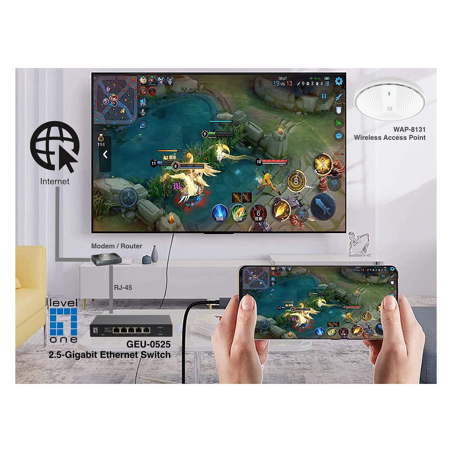 Switch LevelOne GEU-0525, 5x 2.5GbE RJ45, Switching Capacity 25Gbps, Jumbo Frames 15KB, Fanless - Zezë - 8