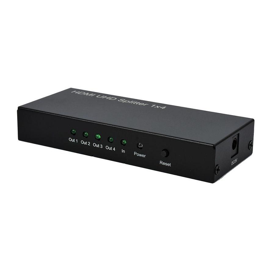 Splitter HDMI ROLINE 14013586, 4K UHD 60Hz, 1x HDMI In+4x HDMI Out, 3D - Zezë - 2