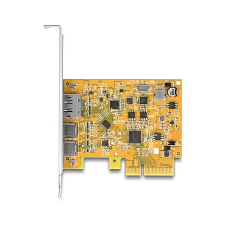 Kartë Zgjerimi PCI Express Delock 90161 / PCIe 3.0 x4 / 2x USB Type-C 10Gbps + DisplayPort / ASMedia ASM3142 / Low Profile - Verdhë - 3