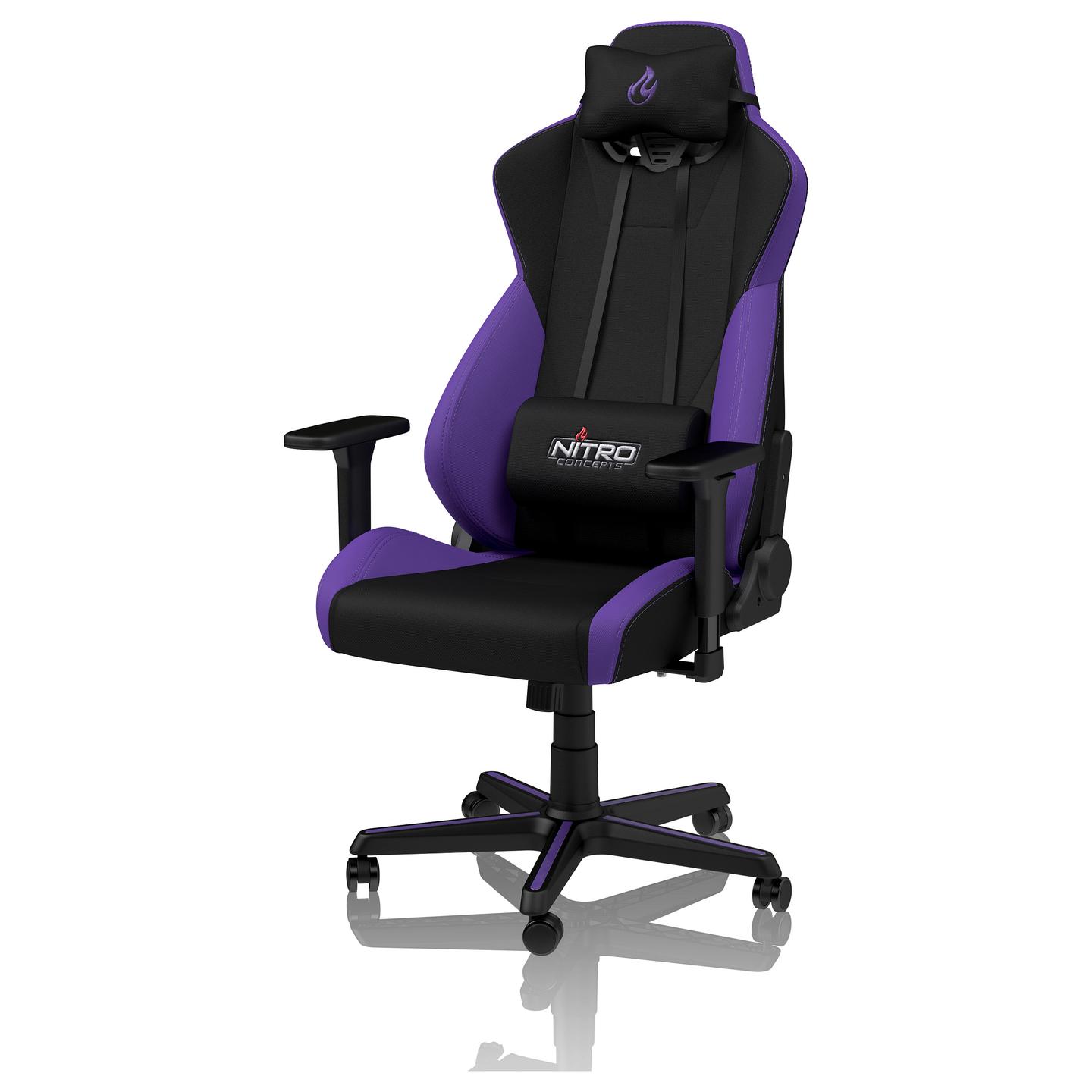 Karrige Gaming Nitro Concepts S300 / Mbështetëse krahu 3D / Mbështetëse koke / Mbështetje për mes / 135 kg – Vjollcë/Zezë - 15