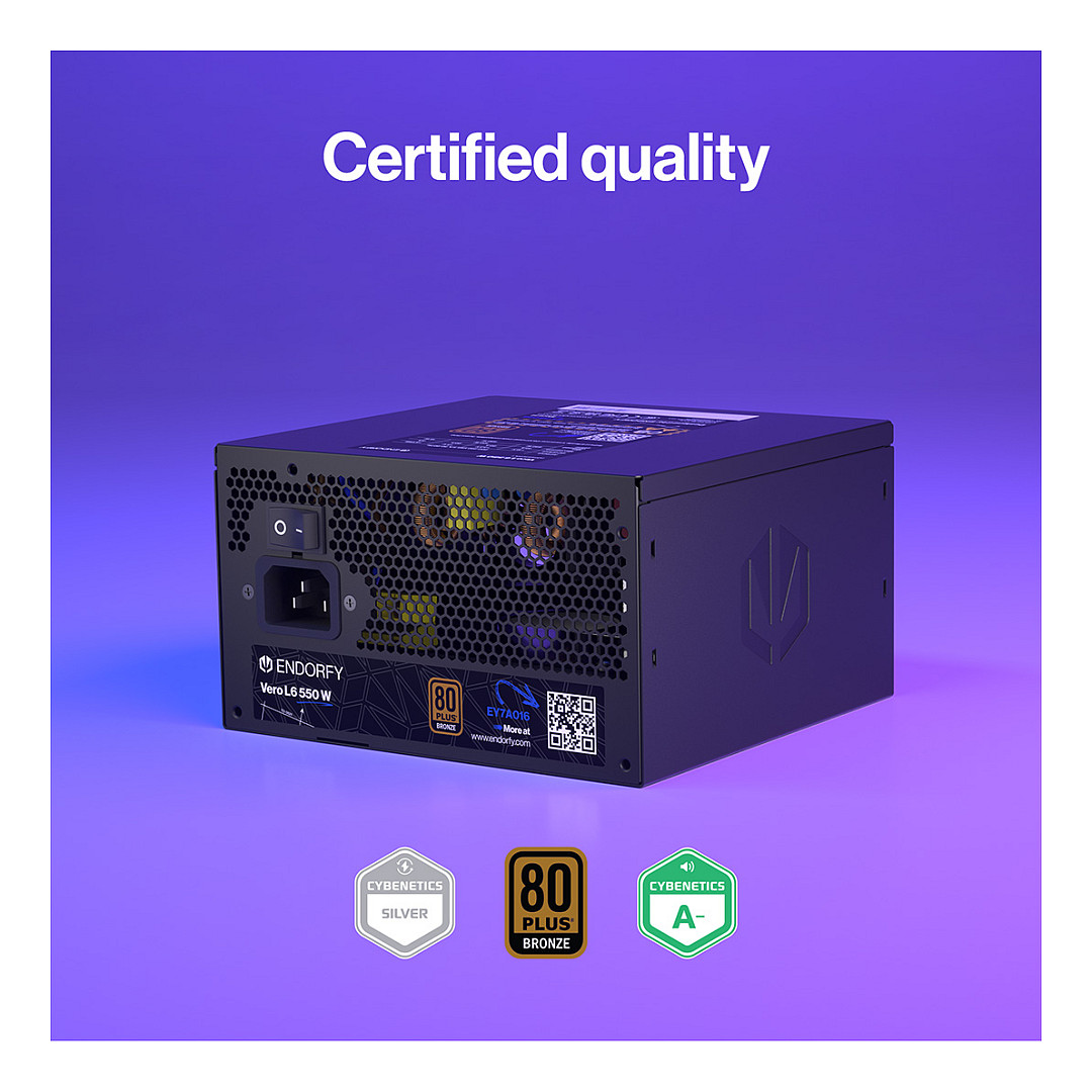 Furnizues Energjie Endorfy Vero L6 / 550W / ATX 3.1 / 80 PLUS Bronze / Non-Modular - Zezë - 19
