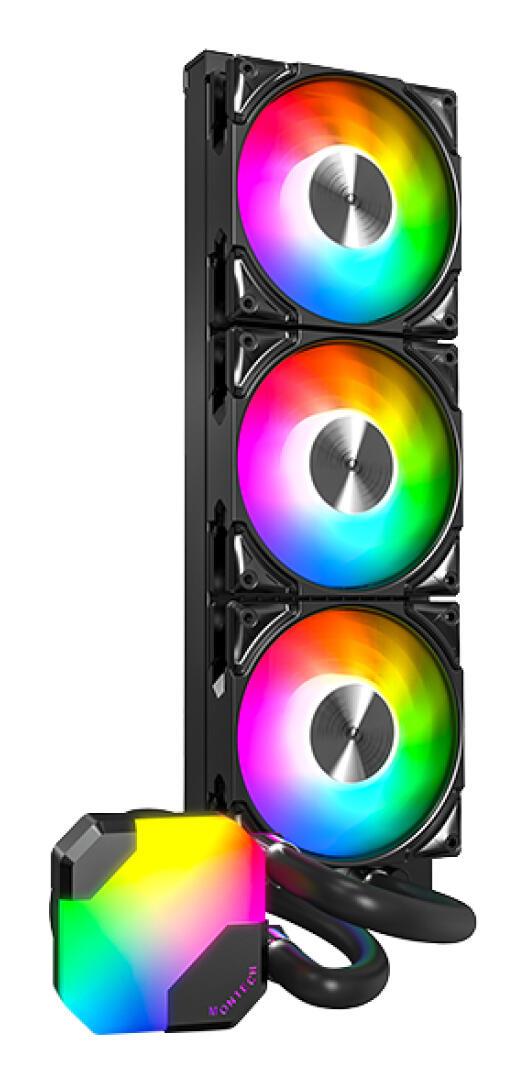 Ftohës me ujë për procesor Montech HyperFlow ARGB 360 / 360mm / 3x 120mm ARGB Fan / 600-2100 RPM – Zezë - 2