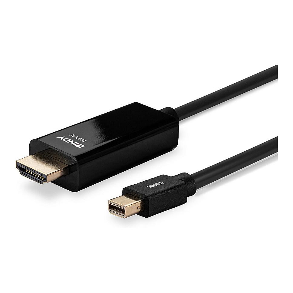 Kabllo Mini DisplayPort LINDY 36927 / Mini DisplayPort në HDMI 1.4a / 2m / 4K 30Hz - Zezë - 5