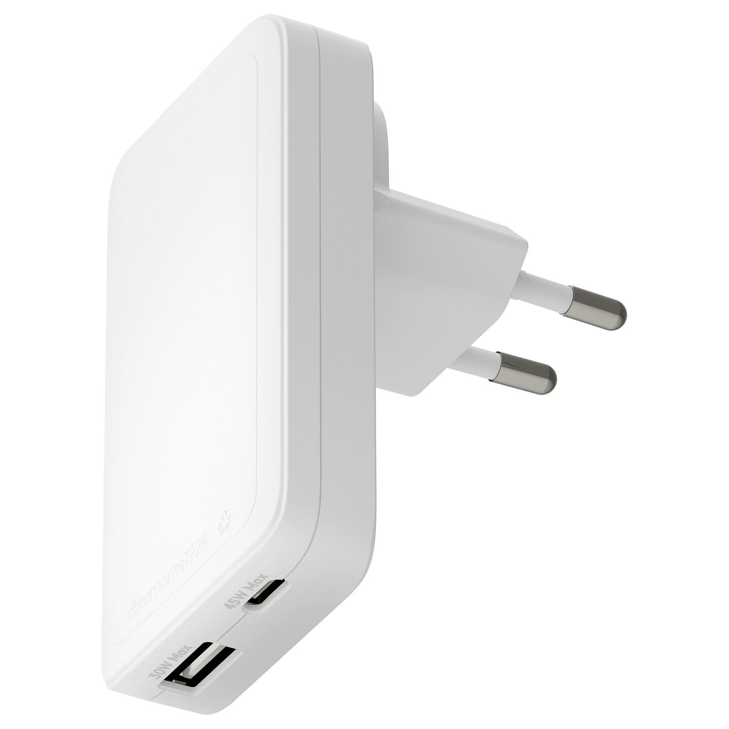 Karikues dbramante1928 Re-charge Pro CHSLEUWH7199, USB-C 45W, USB-A 30W, GaN, EU/US - Bardhë