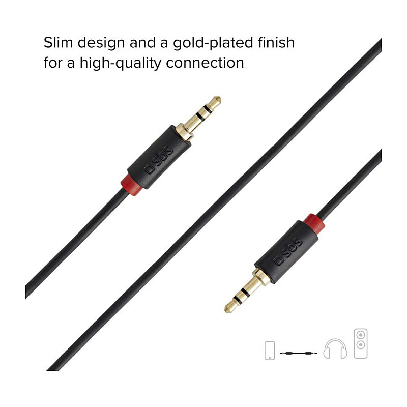 Kabllo SBS TECABLE35KR / Jack 3.5mm → Jack 3.5mm / 1.5m – Zezë - 3