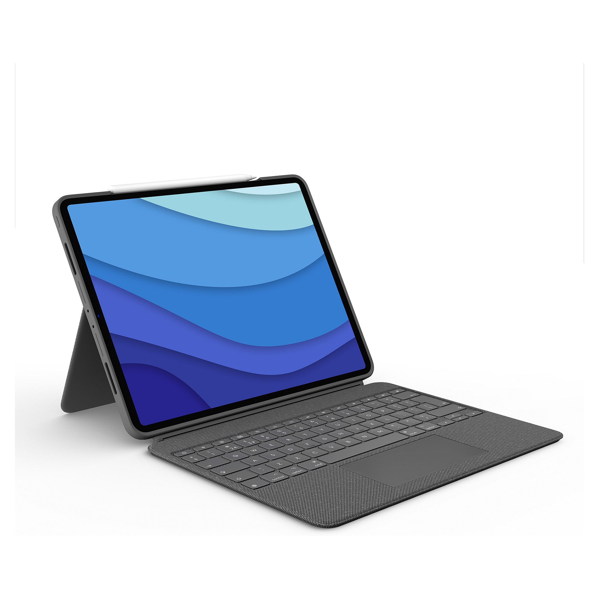 Tastierë për Tablet Logitech Combo Touch / iPad Pro 12.9" 5th & 6th Gen / QWERTY (US) / Trackpad / Smart Connector / 16 Nivele Ndriçimi / Folio – Gri - 2