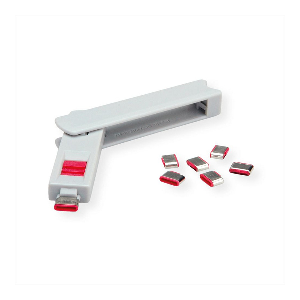 Bllokues porte USB-C ROLINE / Set me 10 copë / për Mbrojtjen e Pajisjeve - Hiri - 2