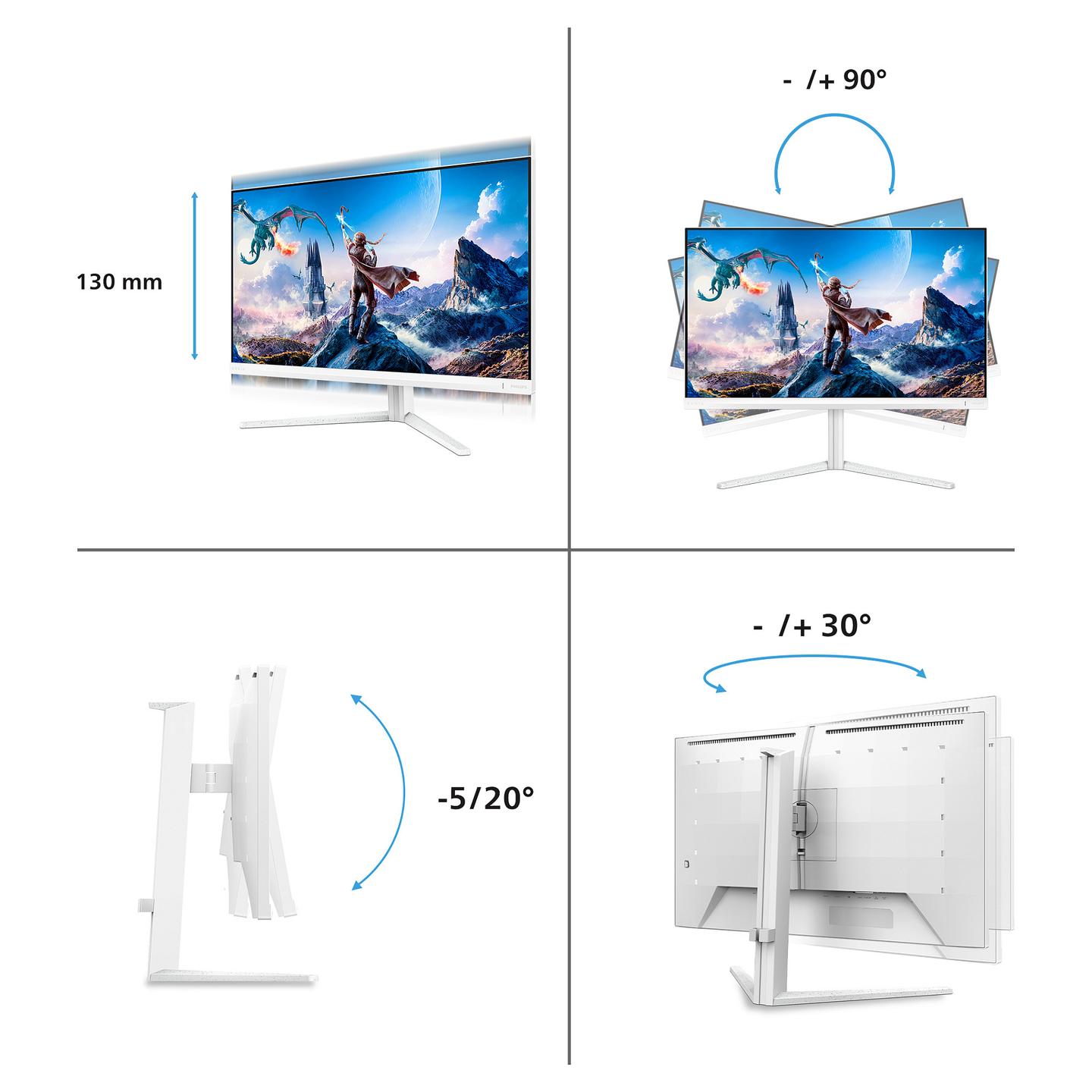 Monitor Gaming Philips Evnia 5000 27M2N5901A, 27", 4K UHD Fast IPS, 160Hz, 1ms, HDMI+DP+USB-C - Bardhë - 10