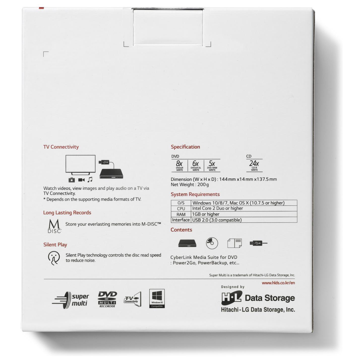 DVD e Jashtme Hitachi-LG GP60NW60 / DVD±RW / DVD-RAM / USB 2.0 – Bardhë - 7