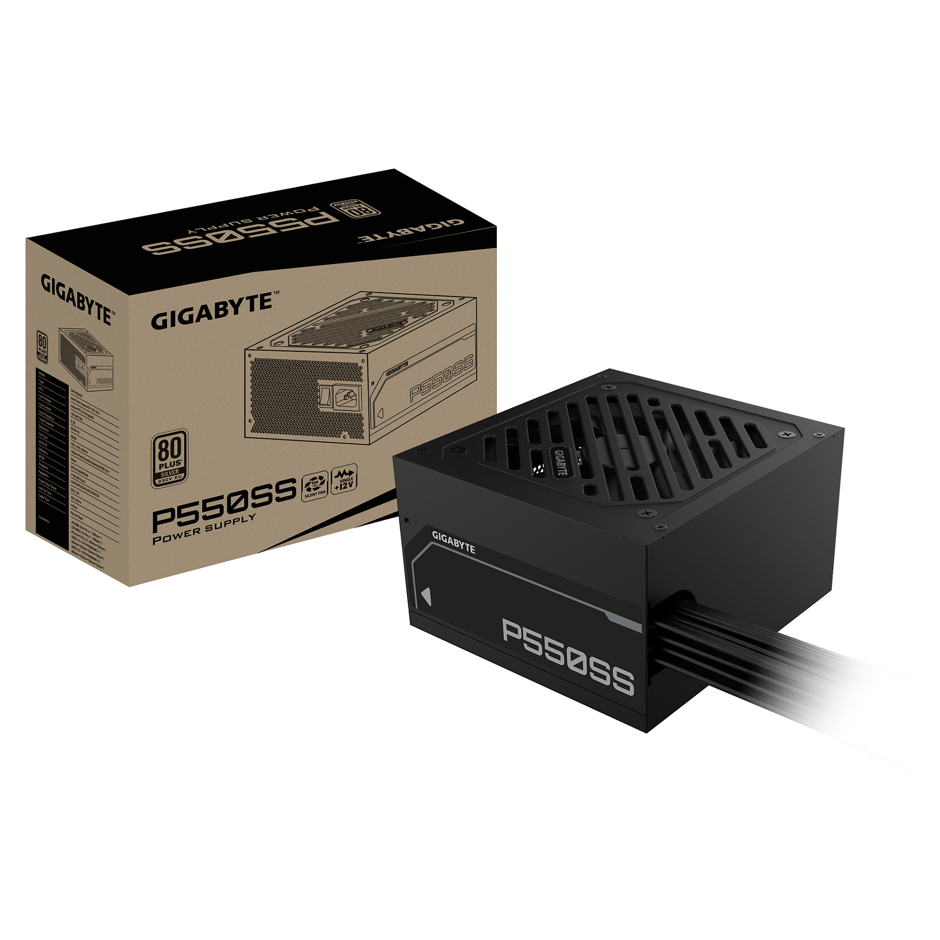 Furnizues Energjie Gigabyte P550SS / 550W / ATX / 80 PLUS Standard / Non-Modular - Zezë - 7