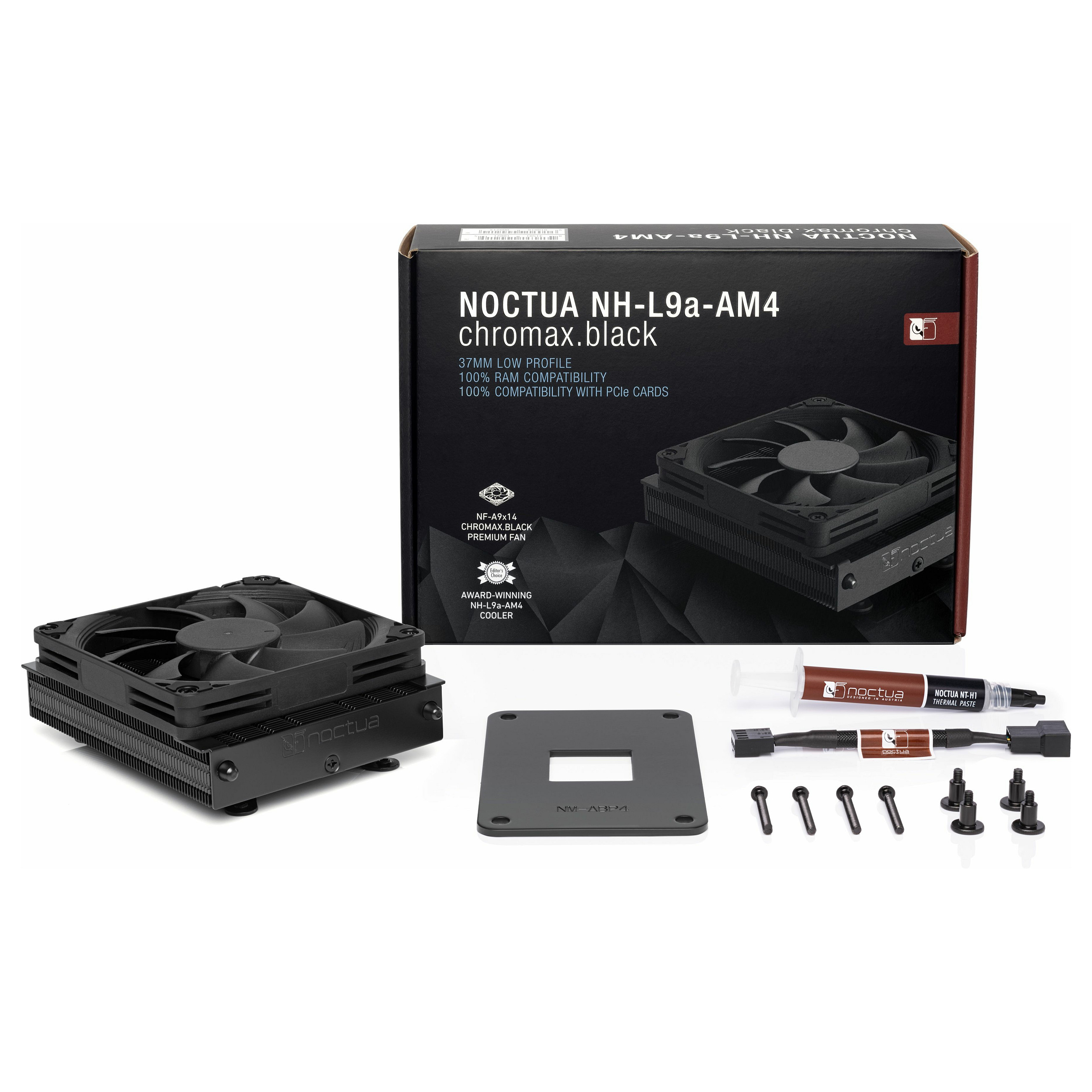 Ftohës për Procesor Noctua NH-L9a-AM4 chromax.black / Low-Profile / 92mm / 2500 RPM / AM4 – Zezë - 4