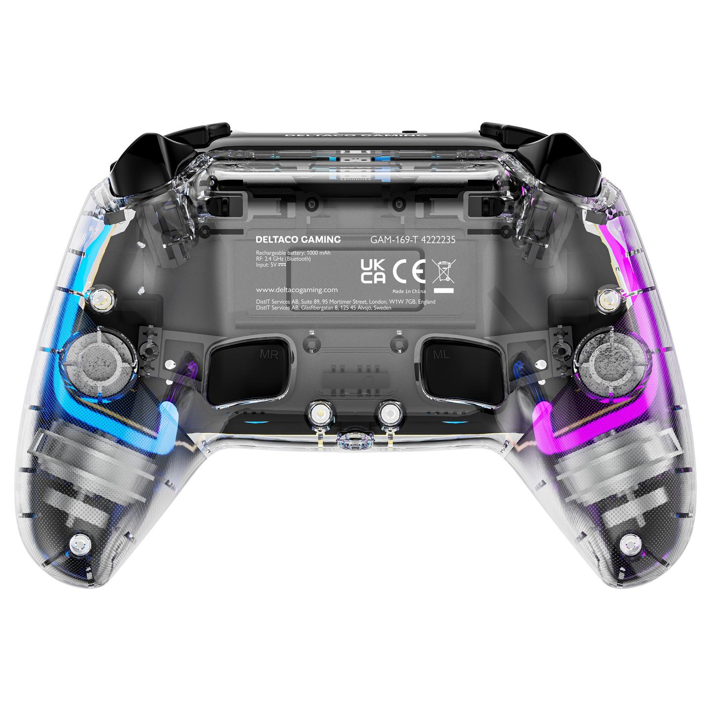 Kontroller për Sony DELTACO GAM-169-T Playstation 4 / Wireless / Bluetooth – Transparent - 4