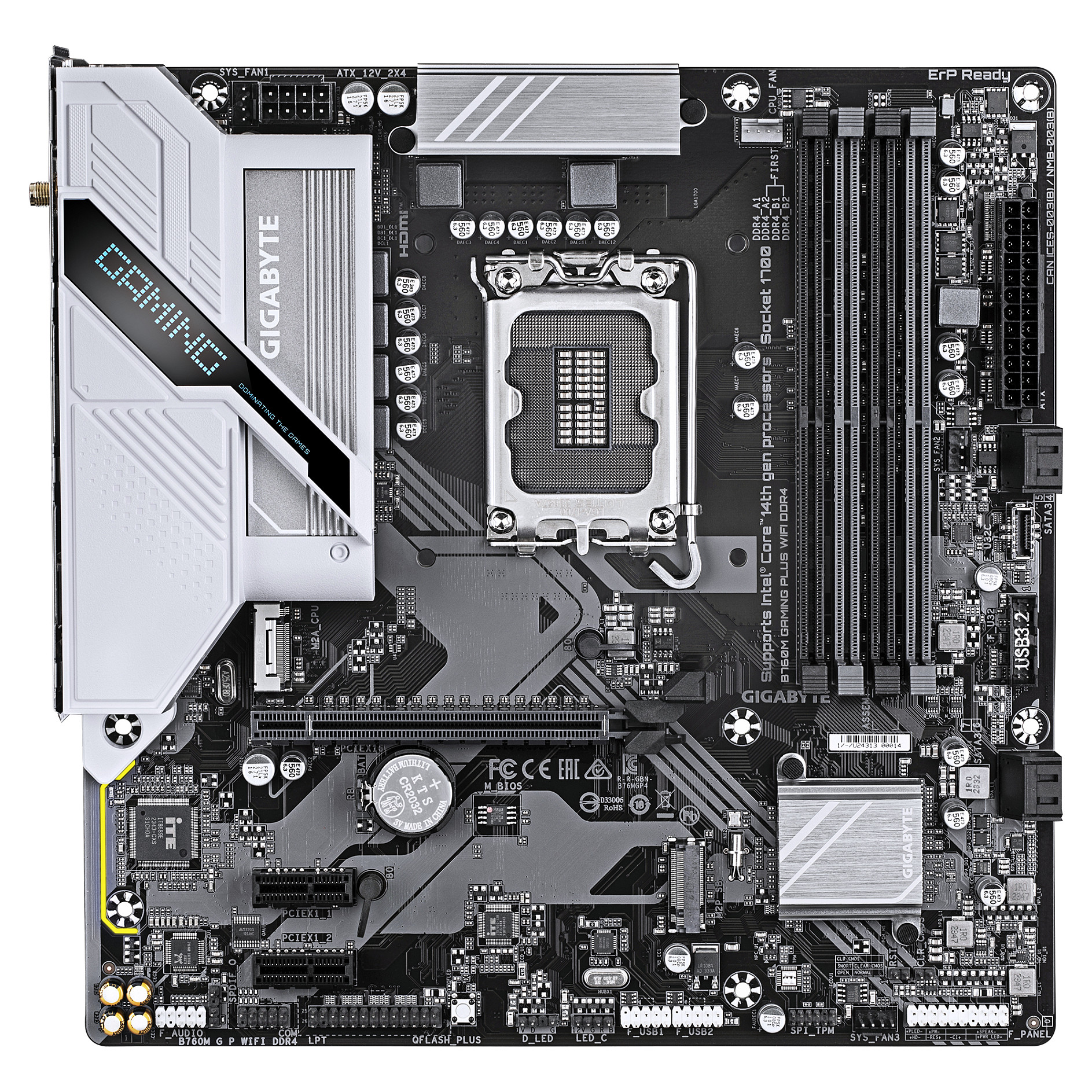 Pllakë Amë GIGABYTE B760M GAMING PLUS WIFI DDR4 / Intel LGA1700 / B760 / DDR4 / Micro ATX / Wi-Fi 6 / Gigabit LAN - 2