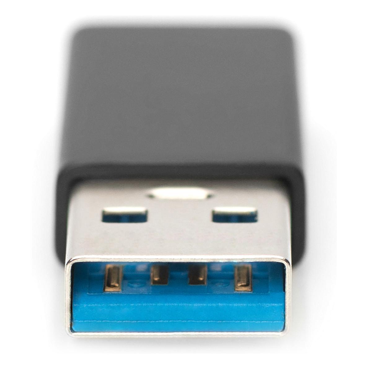 Adapter USB Digitus AK-300524-000-S , USB-A Mashkull në USB-C Femër , USB 3.0 , 5Gbps , 3A - Zezë - 4