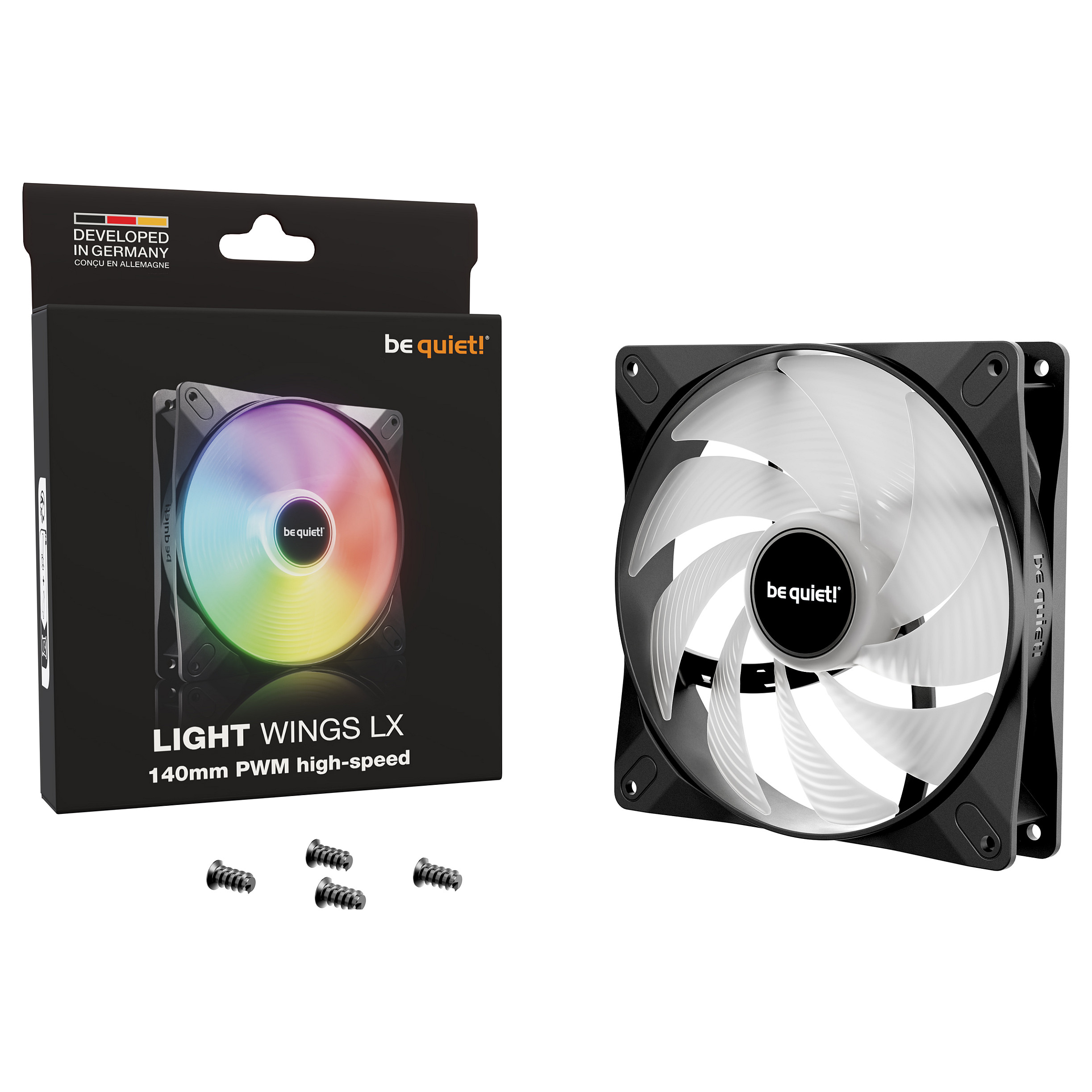 Ftohës për Kasë be quiet! Light Wings LX High-Speed / 140mm / 1800 RPM / ARGB / PWM – Zezë - 5