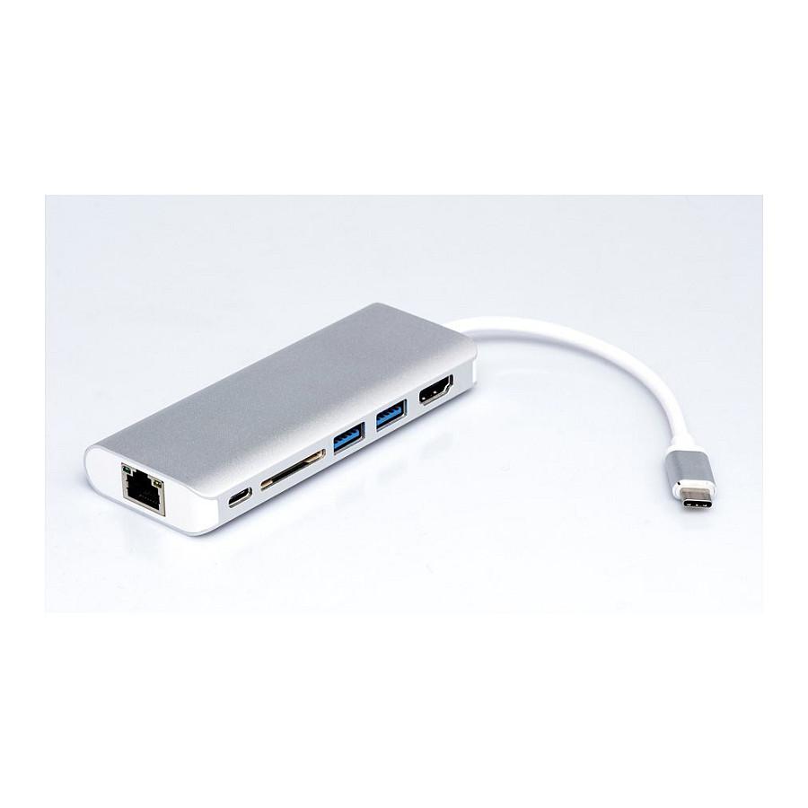 Docking Station ROLINE 12.02.1037, USB-C, HDMI 4K, 2x USB-A 5 Gb/s, USB-C Power Delivery, Lexues Kartelash SD/MicroSD, Gigabit Ethernet – Argjend - 3