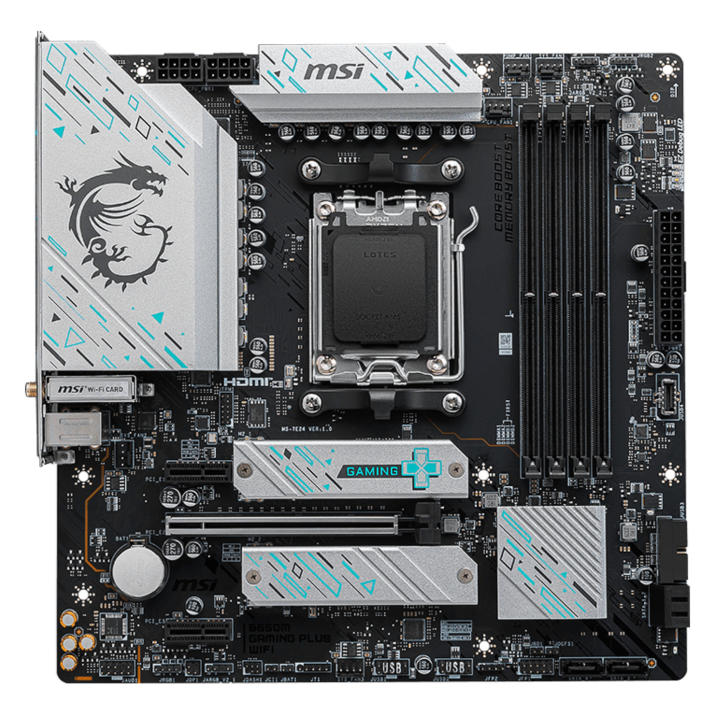 Pllakë Amë MSI B650M GAMING PLUS WIFI / AMD AM5 / B650 / DDR5 / Micro ATX / Wi-Fi 6E / 2.5GbE LAN - 2