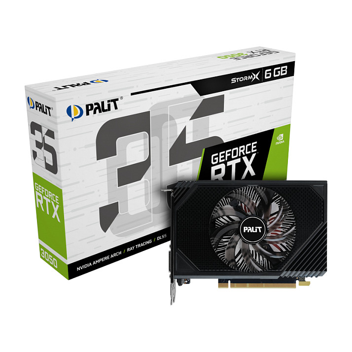 Kartë Grafike NVIDIA GeForce RTX 3050 / 6GB / Palit StormX / GDDR6 / 1 Fan - Zezë - 7