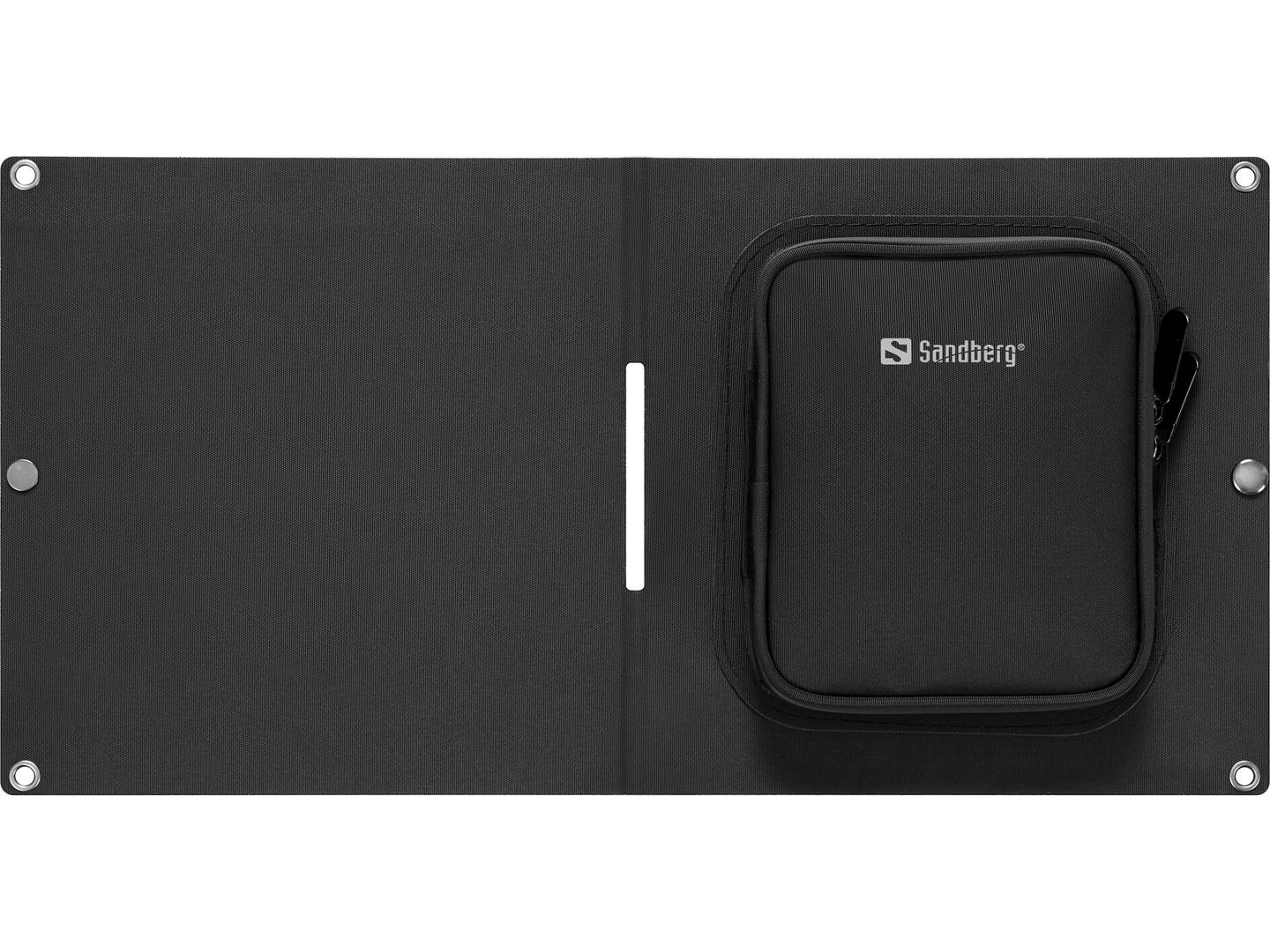 Karikues Diellor Sandberg Solar Charger 15W Lightweight 421-42 / 15W / 2x USB-A / USB-C / Monokristalin - Zezë - 4