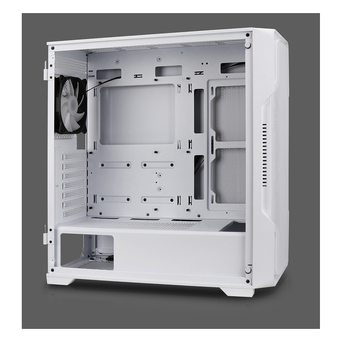 Kasë PC Nanoxia DS-9 ARGB / Midi Tower / E-ATX + ATX / 3x 120/140mm Fan Support / Tempered Glass - Bardhë - 8