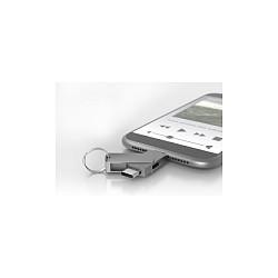 Adapter USB-C TerraTec Connect C500 / USB-C në USB-C + Micro-USB / Keyring – Argjend - 2