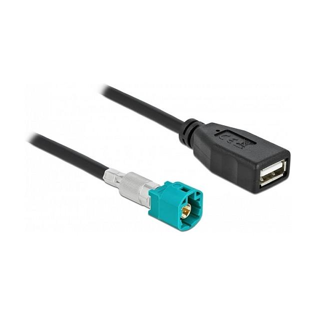Kabllo USB DeLOCK 90491, HSD Z në USB 2.0 Type-A, 2 m - Zezë