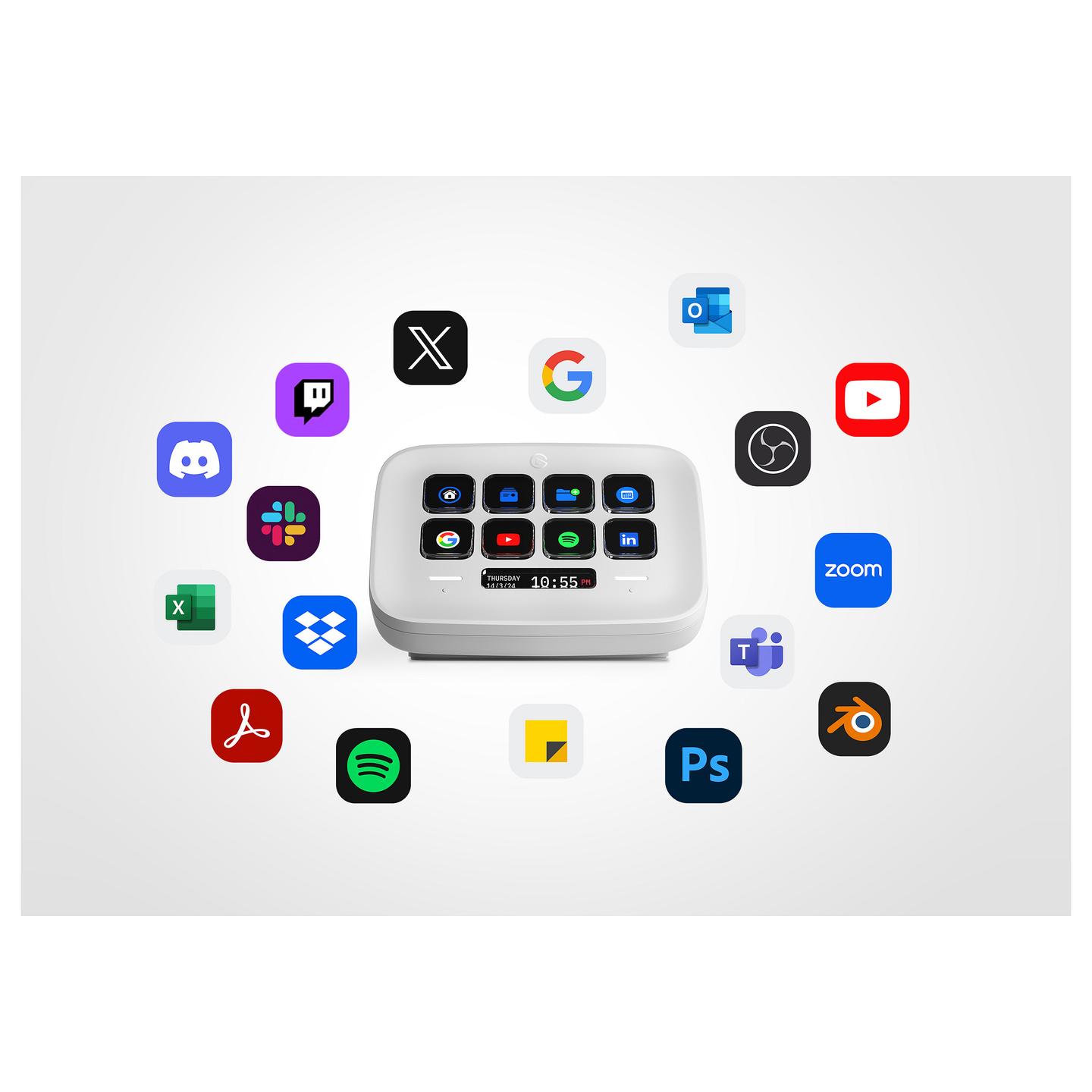 Kontrollues i shkurtoreve Elgato Stream Deck Neo, 8 taste LCD të personalizueshme, 2 pika prekëse, USB-C - Bardhë - 10