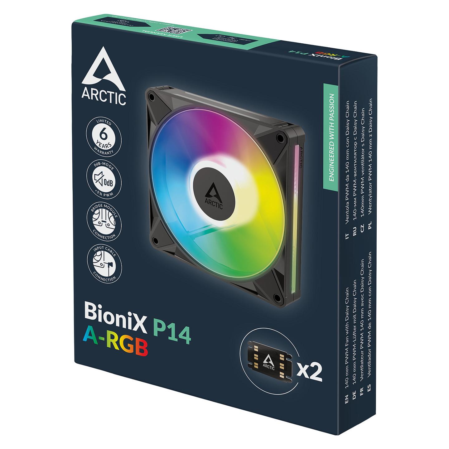 Ftohës për Kasë ARCTIC BioniX P14 A-RGB, 140mm, PWM, 2500 RPM, 110 CFM, A-RGB - Zezë/Bardhë - 8
