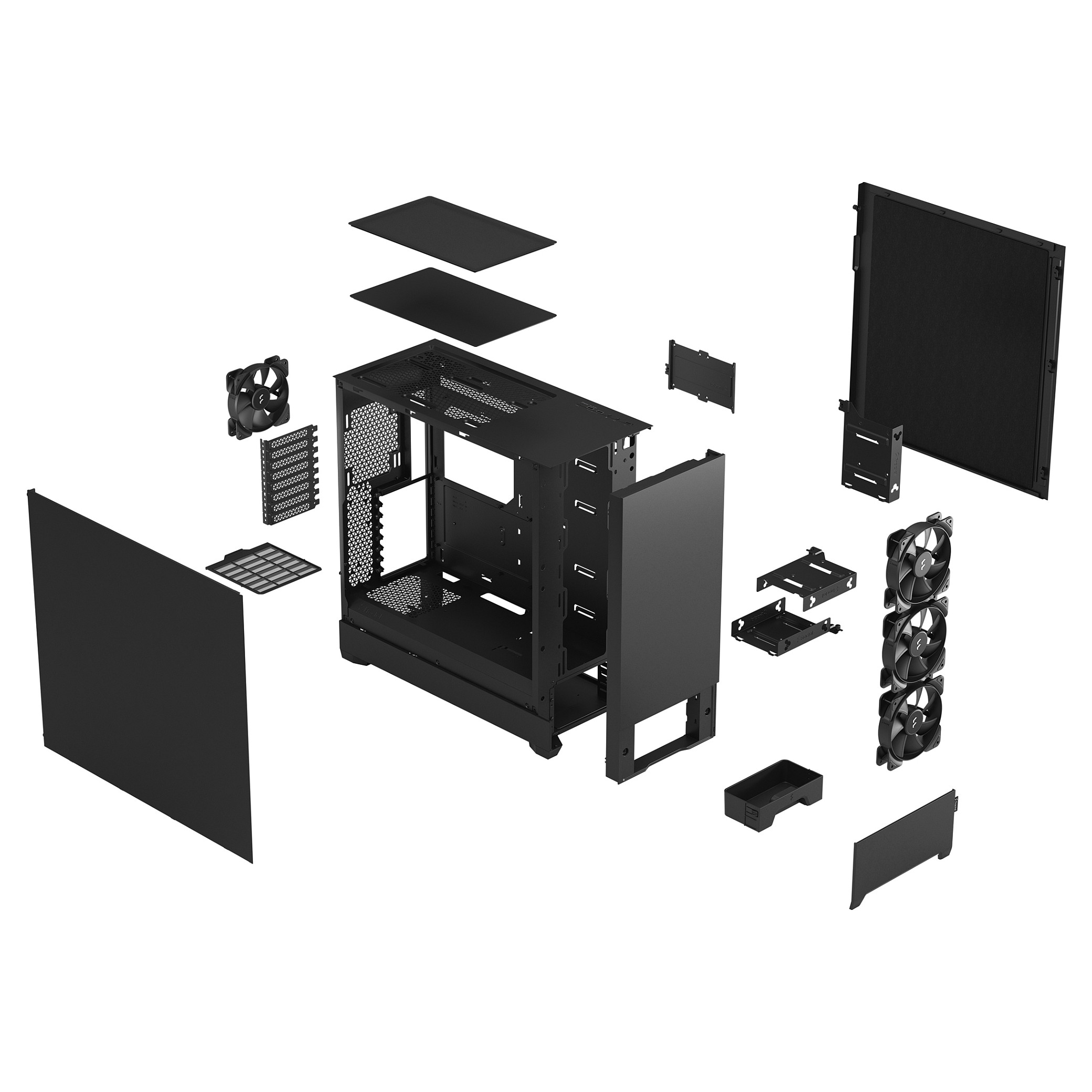 Kasë PC Fractal Design Pop XL Silent / Tower / ATX / 4x 120mm Fan - Zezë - 12
