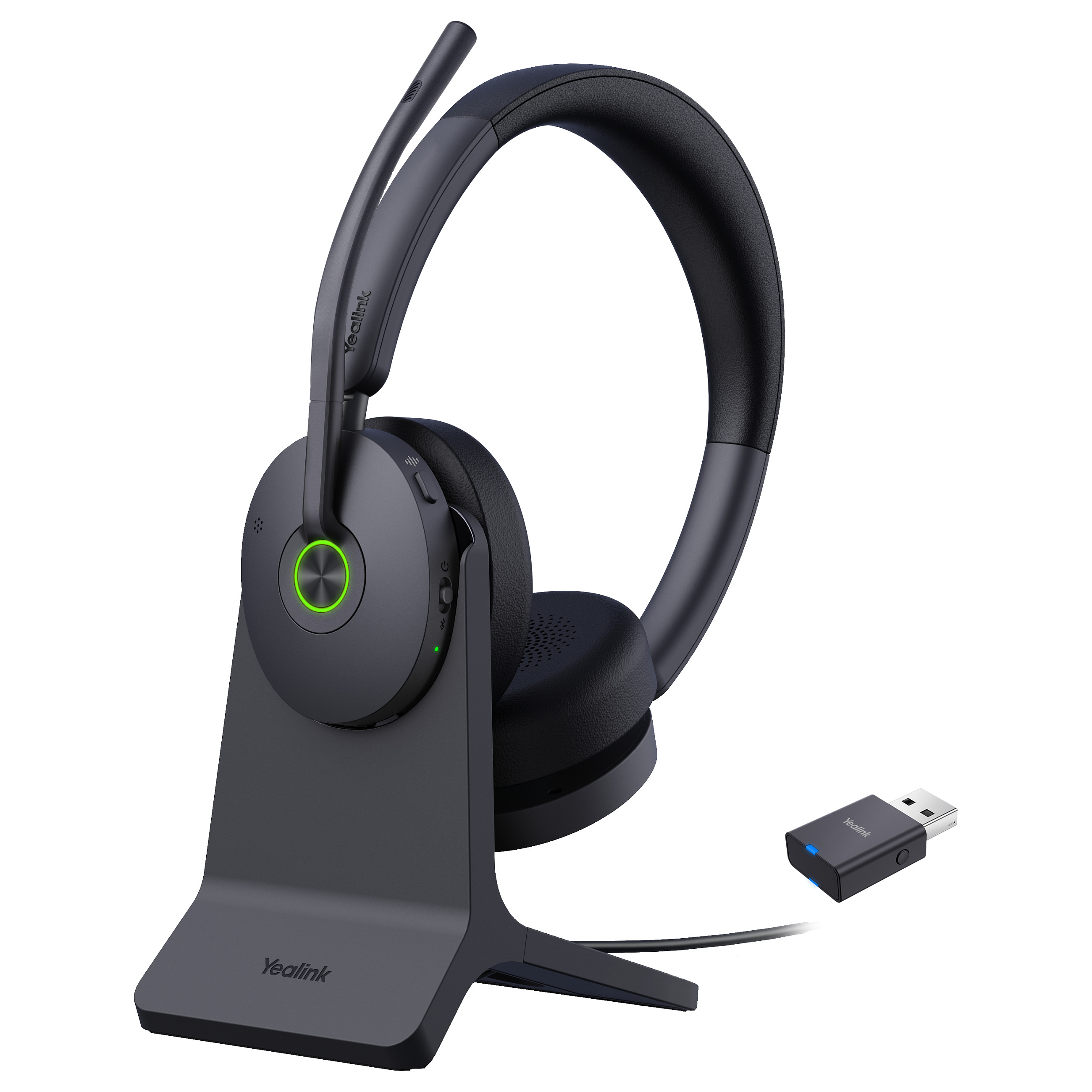 Kufje pa kabllo Yealink WH68 Hybrid / DECT / Bluetooth / USB-C / Wired / ANC / Business Headset / 3 Mikrofona – e Zezë