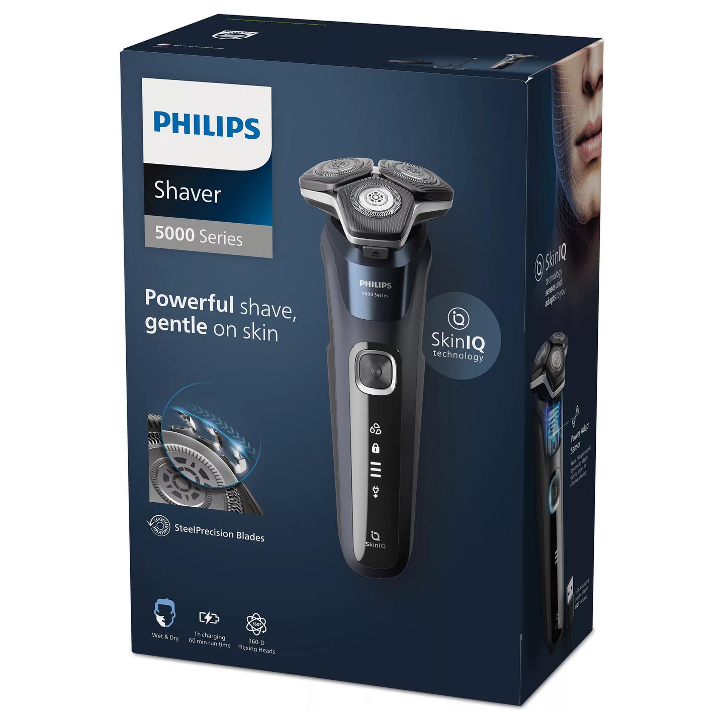 MakinĂ« pĂ«r Rroje Philips S5885/25 Series 5000 / Wet & Dry / SteelPrecision / Koka 360° / Sensor Power Adapt / 60 Minuta â Blu e errĂ«t/ZezĂ« - 3