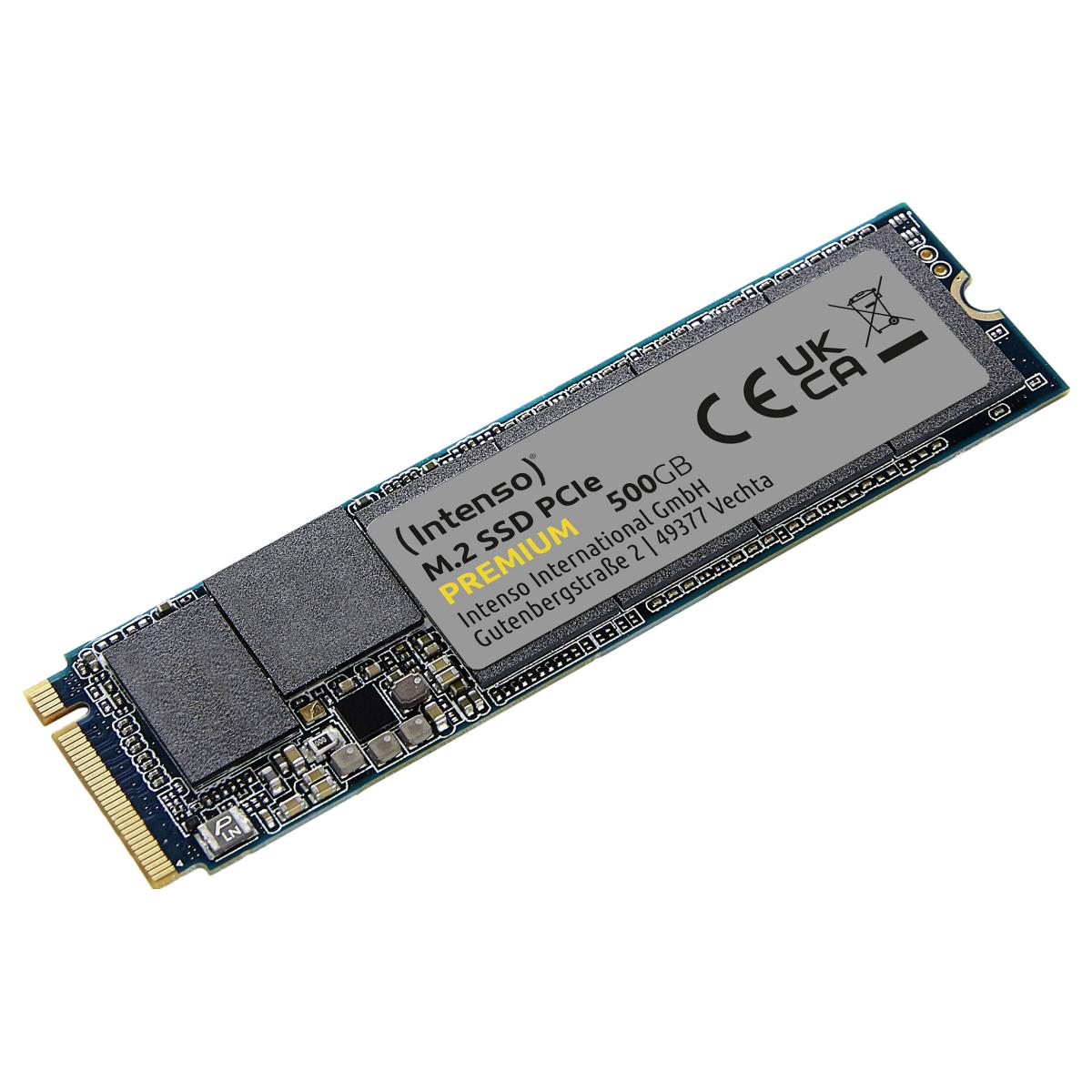 SSD e Brendshme Intenso Premium, 500GB, M.2 2280, PCIe Gen3 x4 NVMe 1.3, 2100MB/s Read, 1700MB/s Write