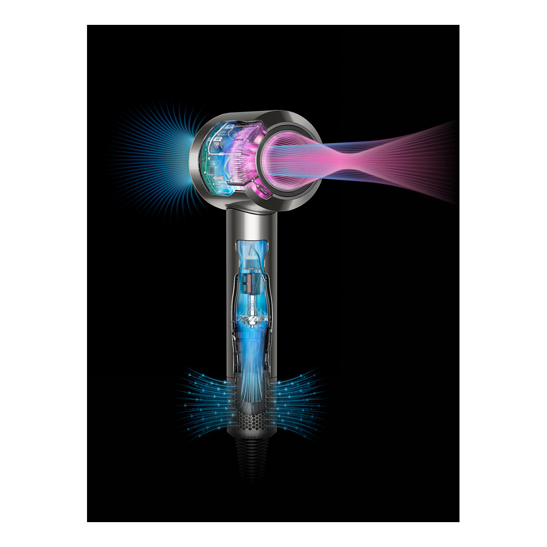 Tharëse për flokë Dyson Supersonic HD07 / V9 / Air Multiplier / 1600W / 3 Shpejtësi / 4 Temperatura / 110.000 rpm – Blu/Gold - 8