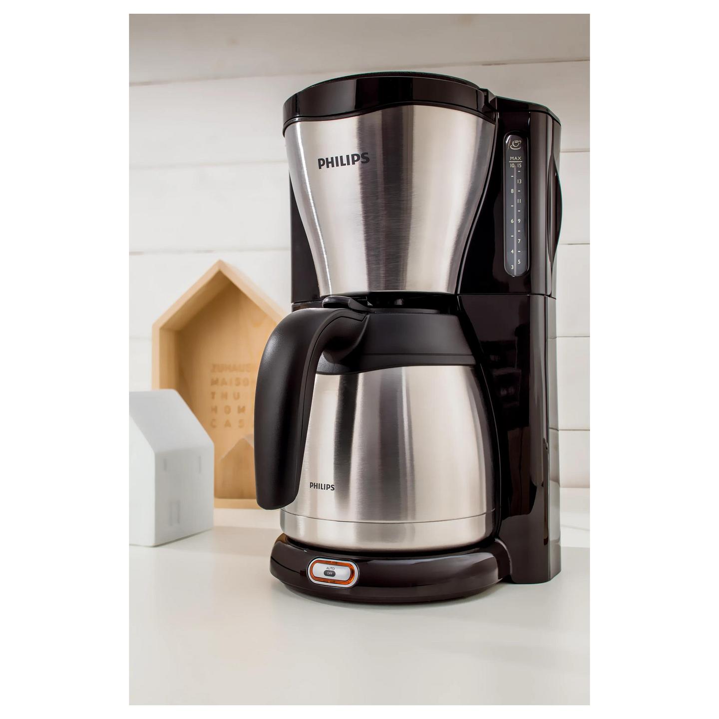 Aparat për Kafe me Filtër Philips Café Gaia HD7546/20, 1000 W, Kapacitet 1.2 L, Kanë Termike – Zezë/Argjend - 3