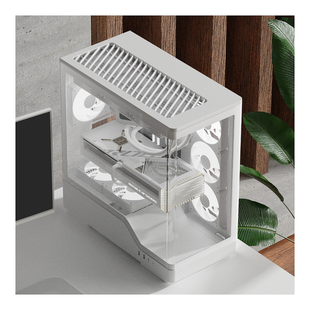 Kasë PC Aerocool P500A / Midi Tower / ATX / 3x 120mm + 1x 120mm Fan / Tempered Glass - Bardhë - 8