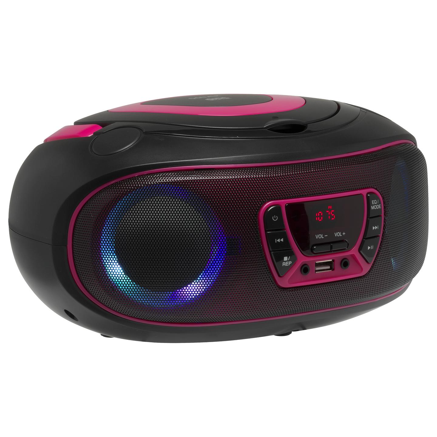 Altoparlant Denver TCL-212BT, CD, FM Radio, Bluetooth, USB, AUX, 4W RMS, LED - Zezë/Rozë - 4