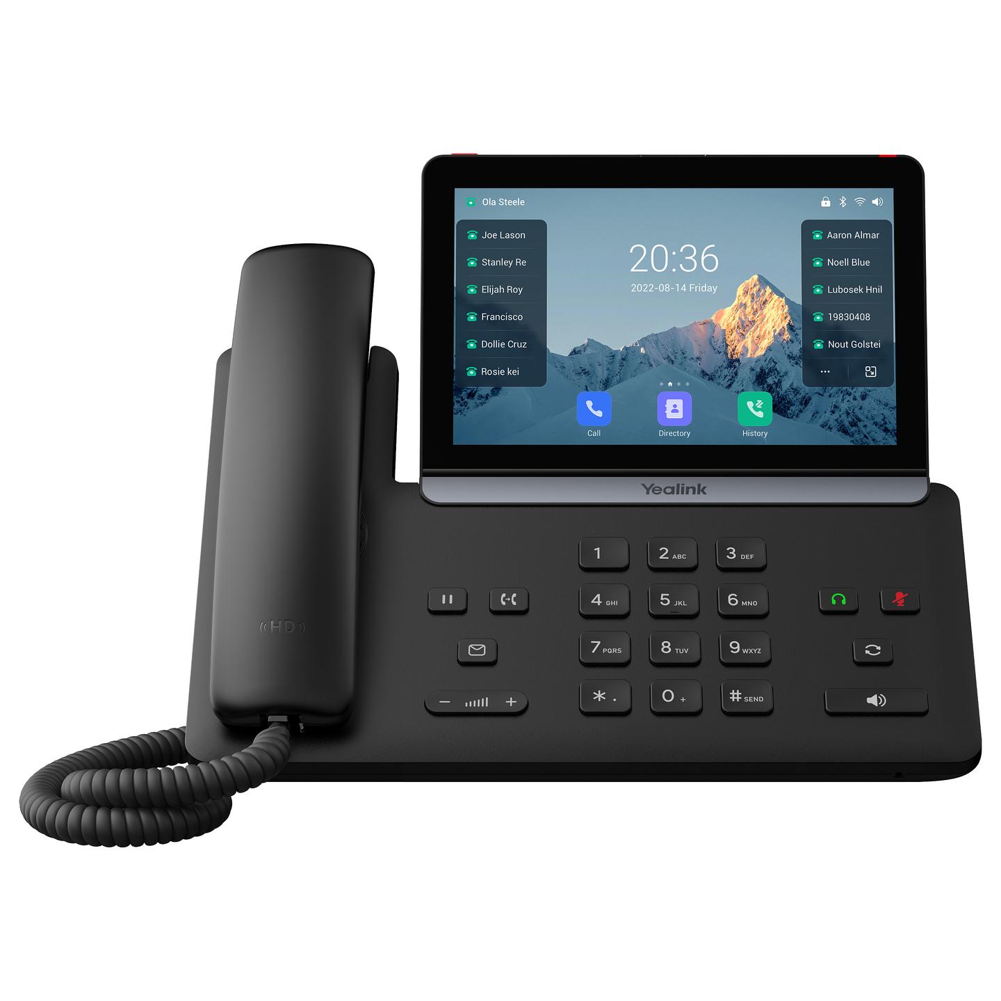 Telefon VoIP Yealink SIP-T88W, ekran me prekje 7" IPS, Android 13, Wi-Fi 6, Bluetooth 5.0, Gigabit Ethernet, PoE - Zezë