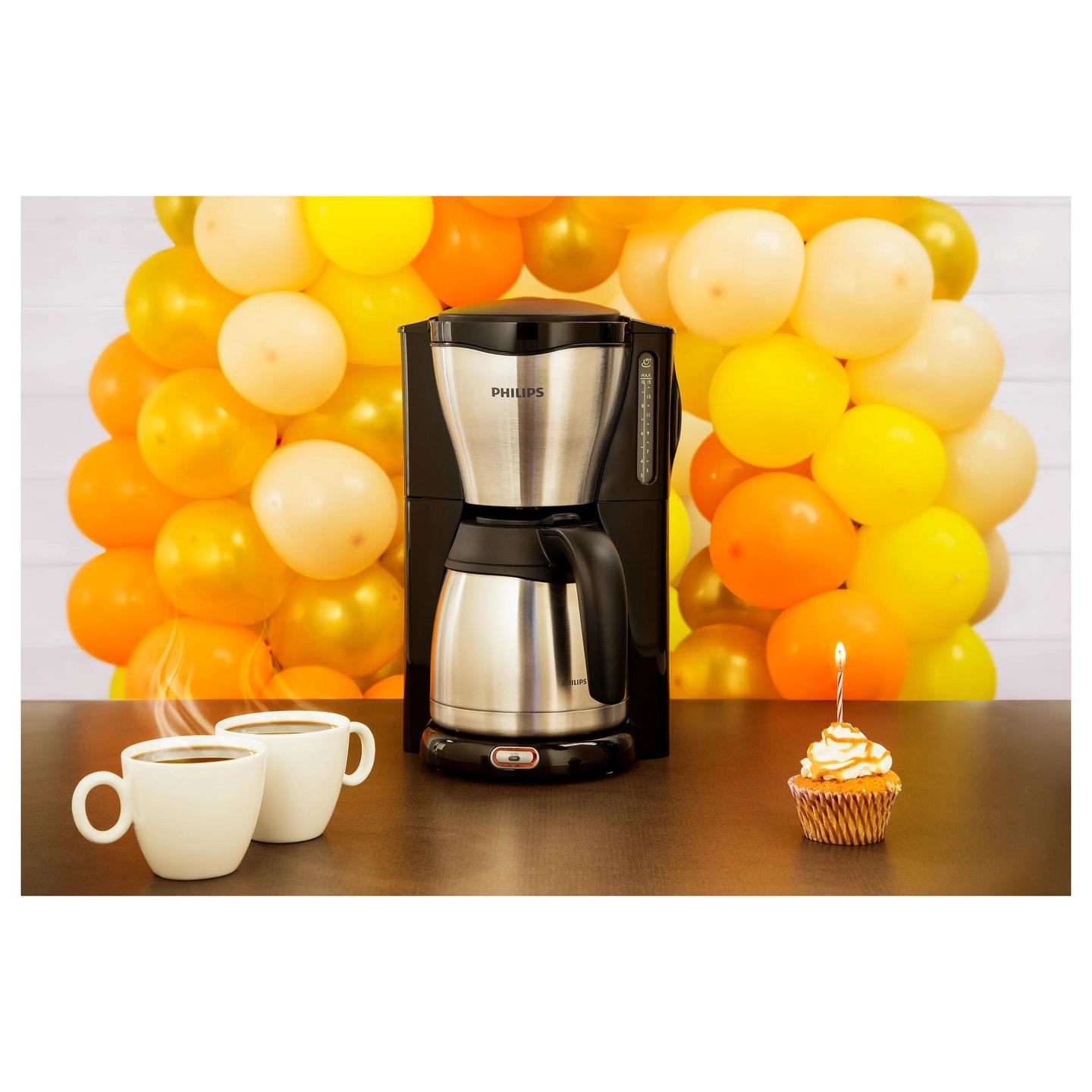 Aparat për Kafe me Filtër Philips Café Gaia HD7546/20, 1000 W, Kapacitet 1.2 L, Kanë Termike – Zezë/Argjend - 8