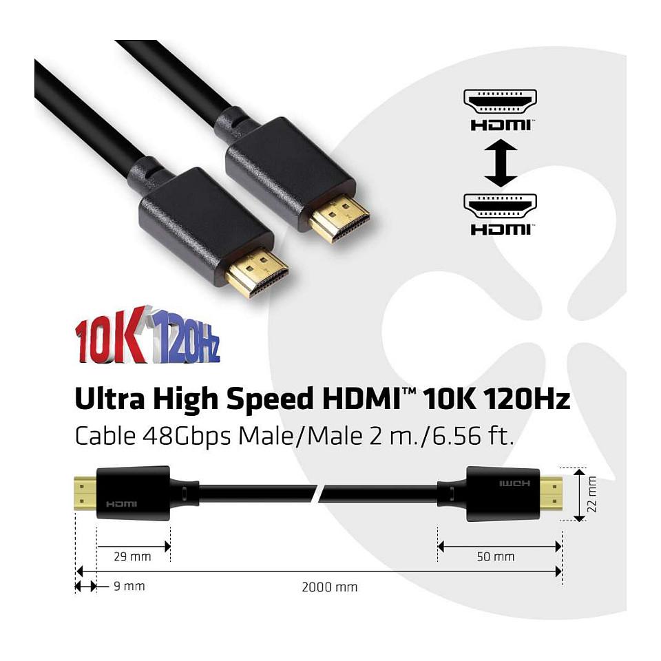 Kabllo HDMI Club 3D CAC-1372 / HDMI në HDMI / 2m / HDMI 2.1 / 8K 60Hz / 4K 120Hz - Zezë - 4