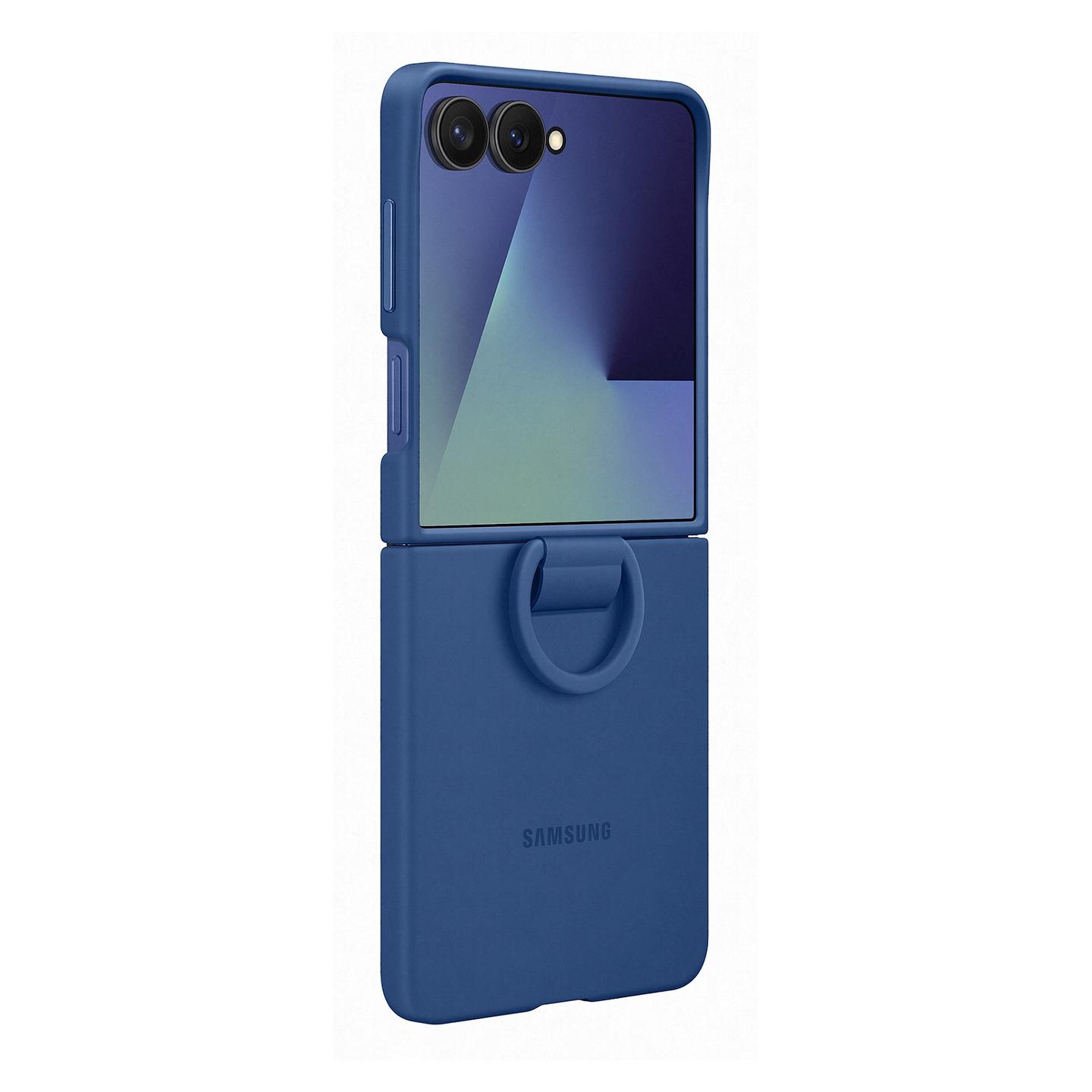 Case për Telefon Samsung Galaxy Z Flip7 Silicone Ring Case, EF-PF766TNEGWW, Silikon, me Unazë - Blu - 5