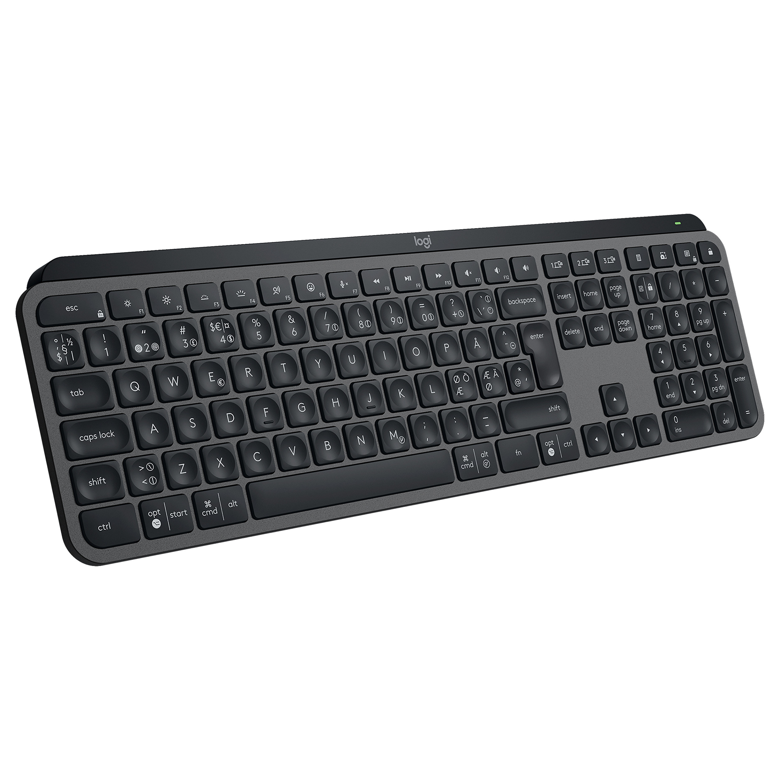Tastierë Pa kabllo Logitech MX Keys S / 100% / Scissor / RF Wireless + Bluetooth / Nordic QWERTY / Numpad / Backlit - Hiri - 3